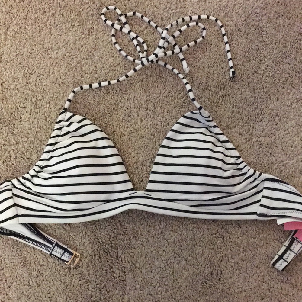 Victoria Secret Pink Striped Bralette Bikini Top